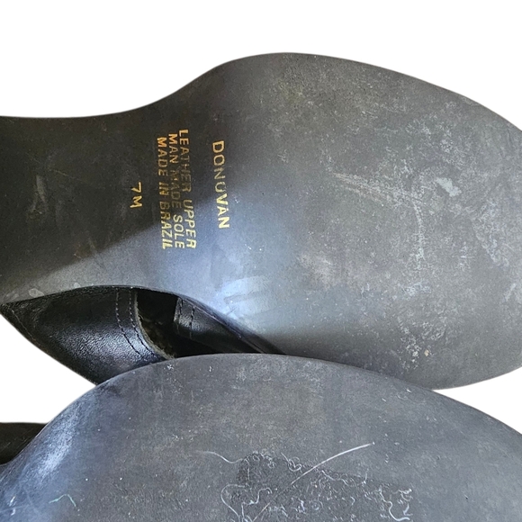 y2k vintage Apostrophe Black Leather Block heel platform sandal heels size 7 - Picture 8 of 9